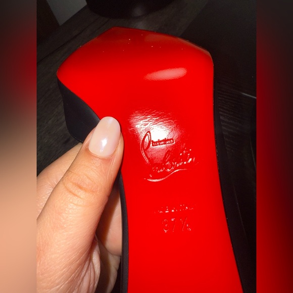 CHRISTIAN LOUBOUTIN VIBELLA POINTED TOE HALF D'ORSAY PUMP 7 1/2 - Picture 8 of 9